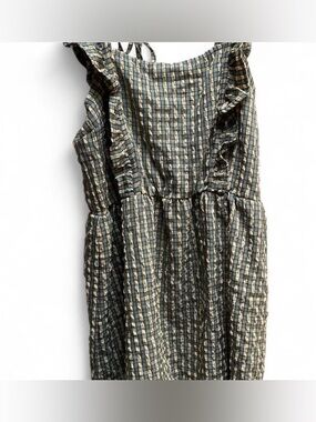 Wild Fable Green and Cream Plaid Ruffle Sundress
